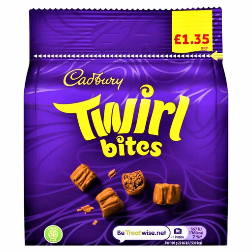 Cadbury Dairy Milk Twirl Bites Chocolate Bag 95g - Happy Candy UK LTD