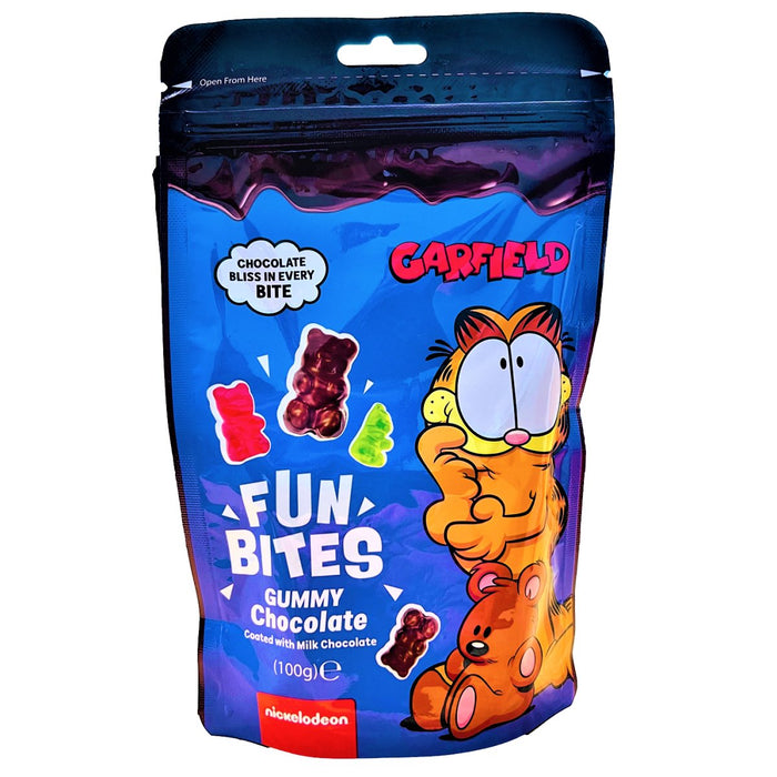 Garfield Fun Bites Gummy Chocolate Share Pouch 100g - Happy Candy UK LTD
