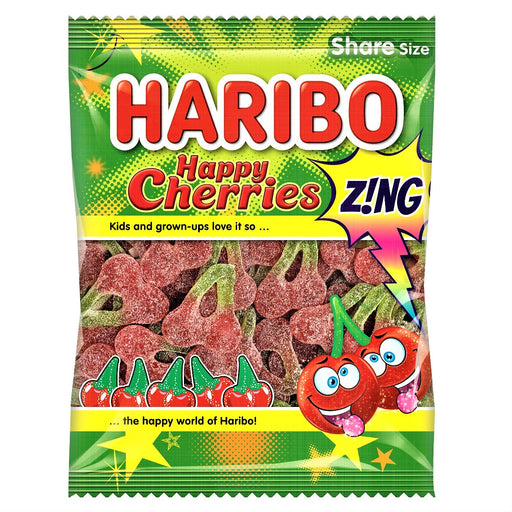 Haribo Happy Cherries Zing Share Bag 160g - Happy Candy UK LTD