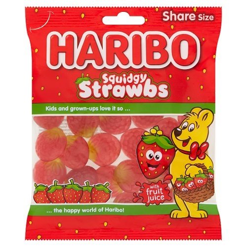 Haribo Squidgy Strawbs Share Bag 160g - Happy Candy UK LTD