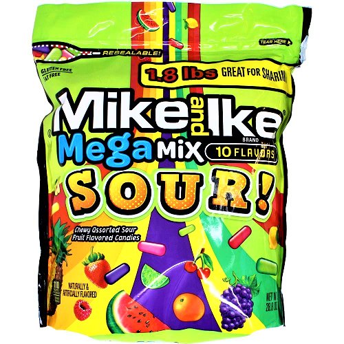 Mike and Ike Mega Mix Sour Huge Family Share Bag (USA) 816g - Happy Candy UK LTD