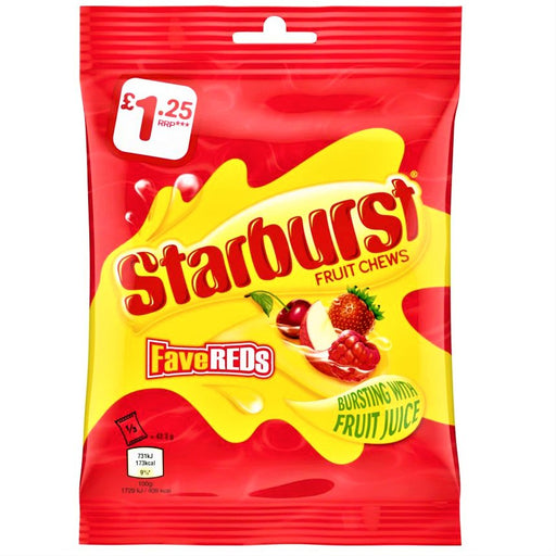 Starburst Fruit Chews Fave Reds Share Bag 127g - Happy Candy UK LTD