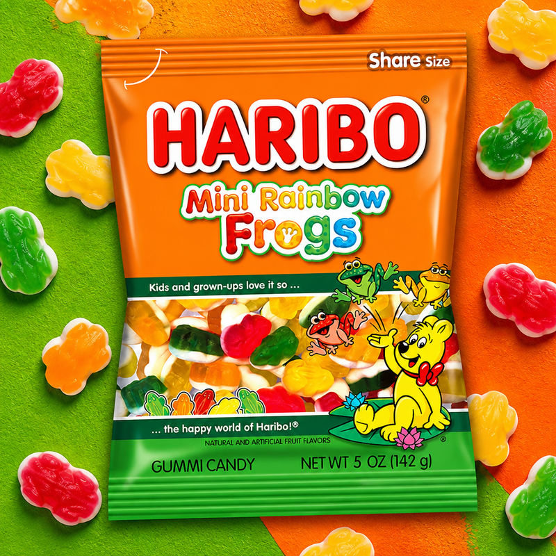 Haribo Mini Rainbow Frogs Share Bag (IMPORT) 142g