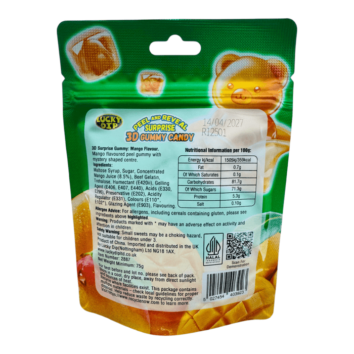 3D Mango Surprise Peel & Reveal Gummies 75g - Happy Candy UK LTD