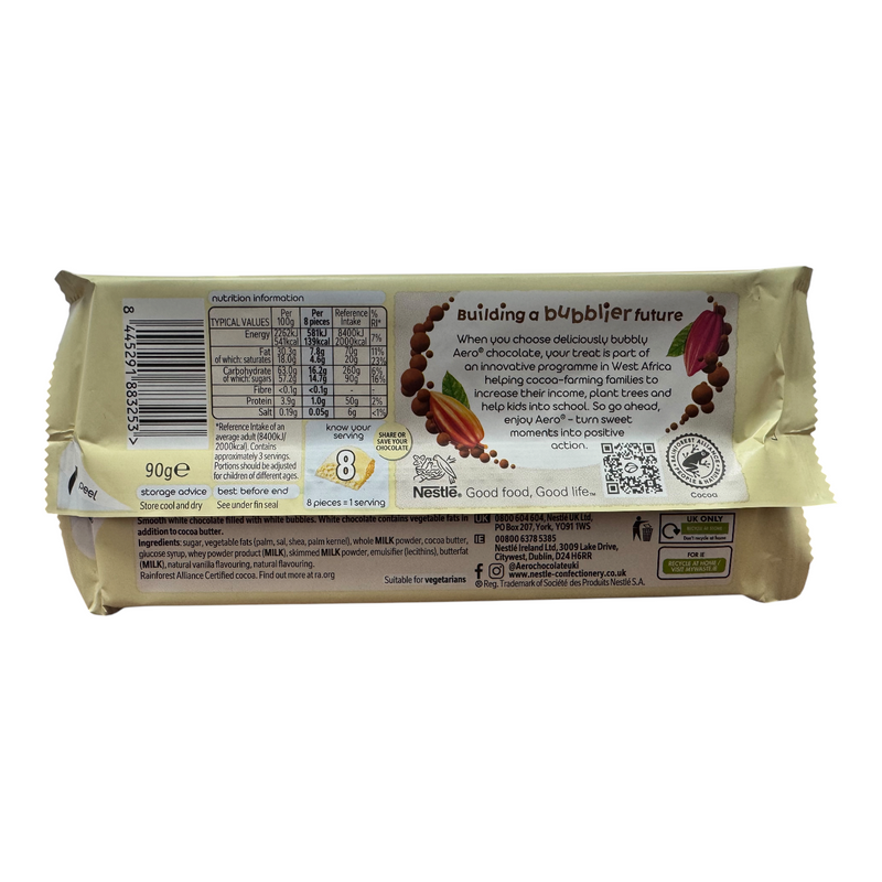 Aero MILKYBAR White Chocolate Sharing Bar 90g