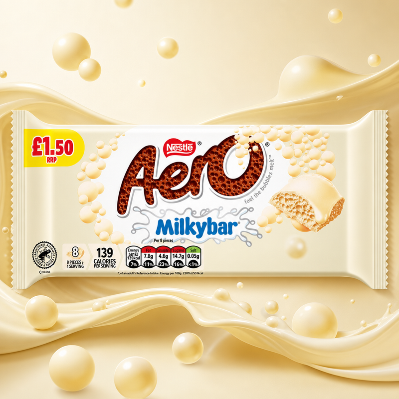 Aero MILKYBAR White Chocolate Sharing Bar 90g