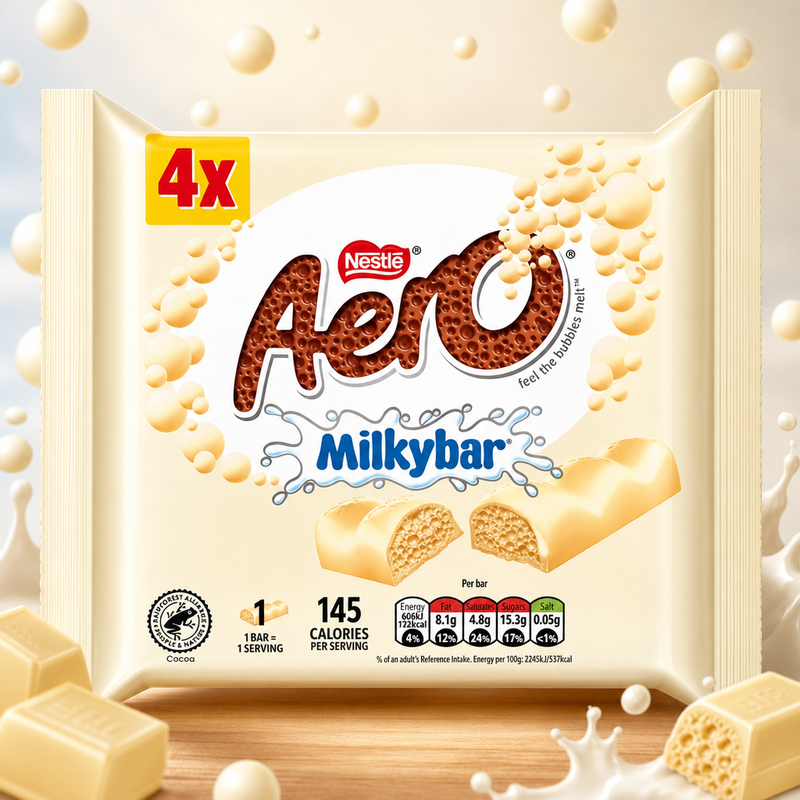 Aero Milkybar White Chocolate Multipack 4 Pack 108g