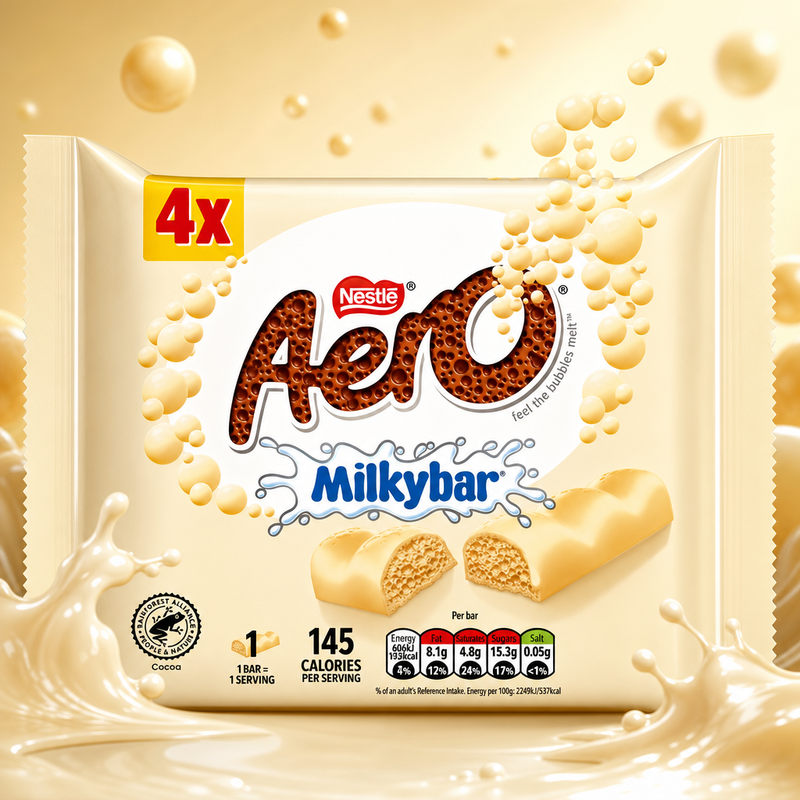 Aero Milkybar White Chocolate Multipack 4 Pack 108g