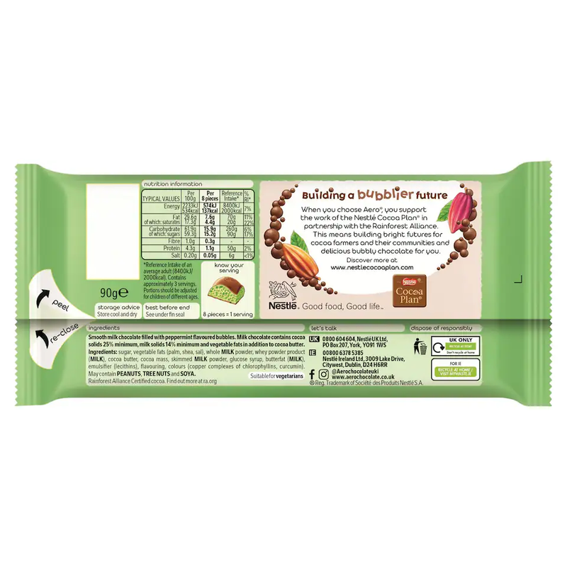 Aero Peppermint Mint Chocolate Sharing Bar 90g