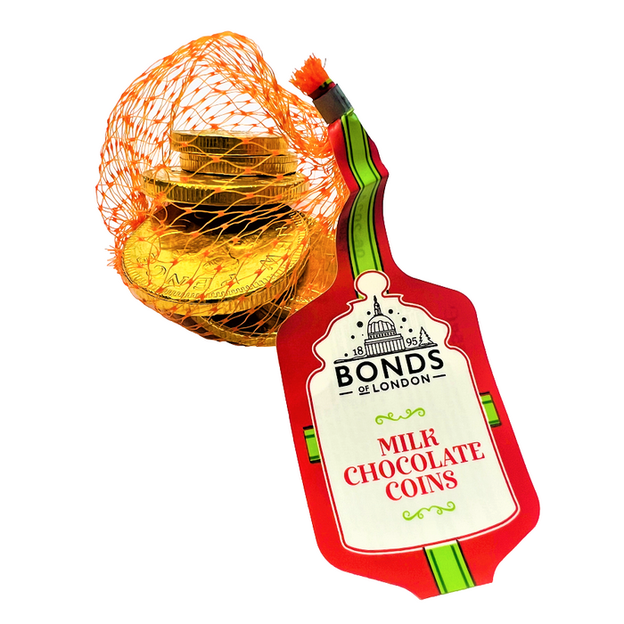 Bonds Christmas Gold Milk Chocolate Coins Net 25g
