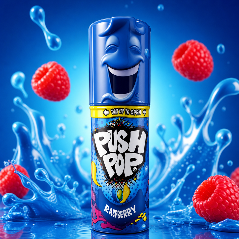 Bazooka Push Pop Blue Raspberry 15g