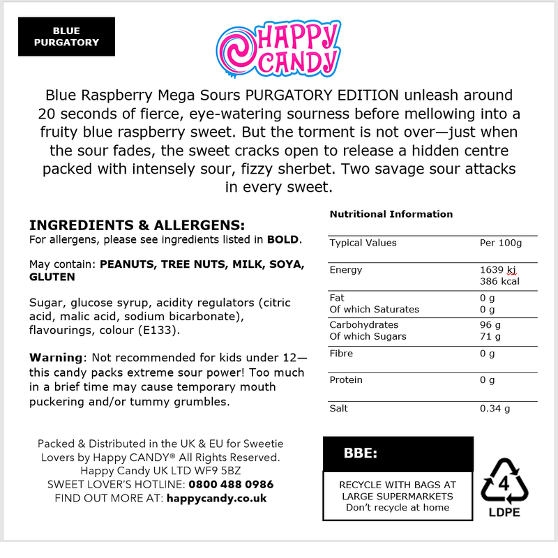 Blue Raspberry Mega Sours PURGATORY EDITION 20 Pack