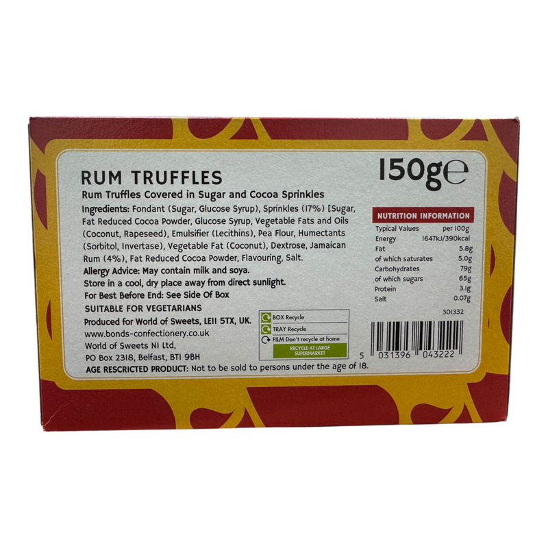 Bonds Rum Truffles Gift Box 150g