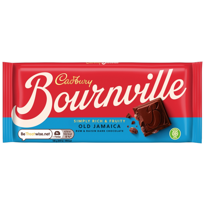 Cadbury Bournville Old Jamaica Dark Chocolate Rum & Raisin Share Bar 100g