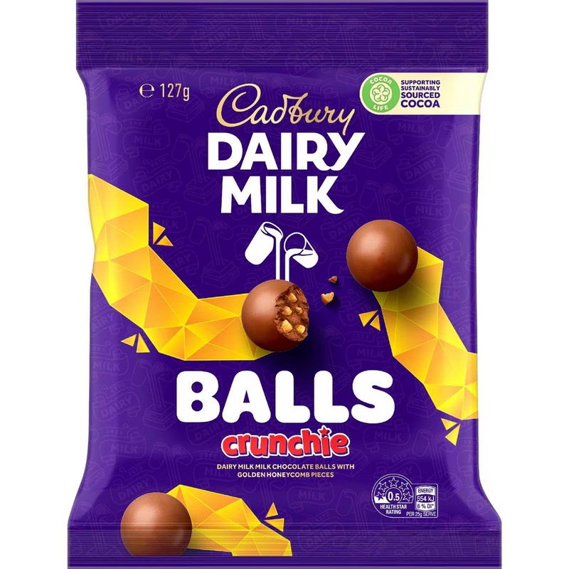 Cadbury Dairy Milk Chocolate Balls Crunchie Bag (AUSTRALIA) 127g