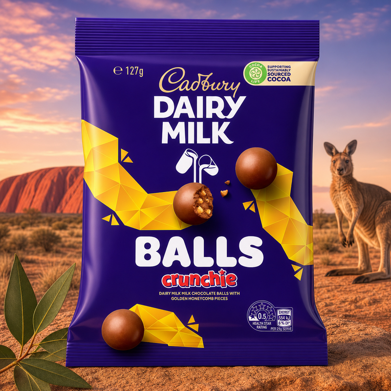 Cadbury Dairy Milk Chocolate Balls Crunchie Bag (AUSTRALIA) 127g