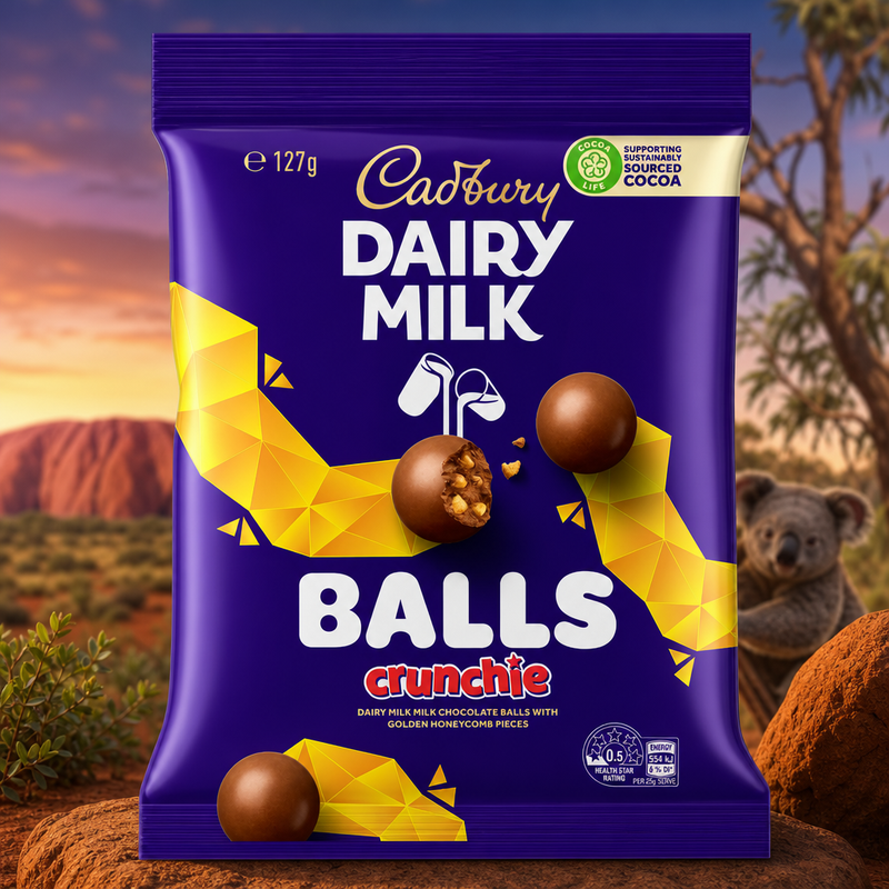 Cadbury Dairy Milk Chocolate Balls Crunchie Bag (AUSTRALIA) 127g