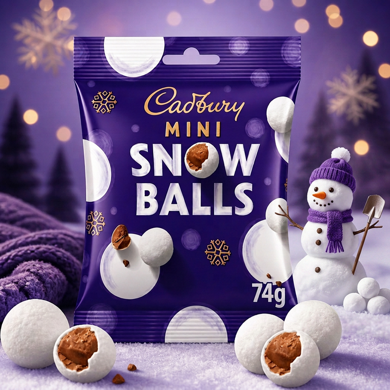 Cadbury Dairy Milk Chocolate Mini Snow Balls Bag 74g
