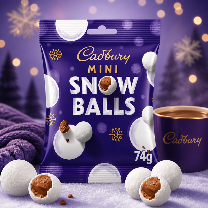 Cadbury Dairy Milk Chocolate Mini Snow Balls Bag 74g