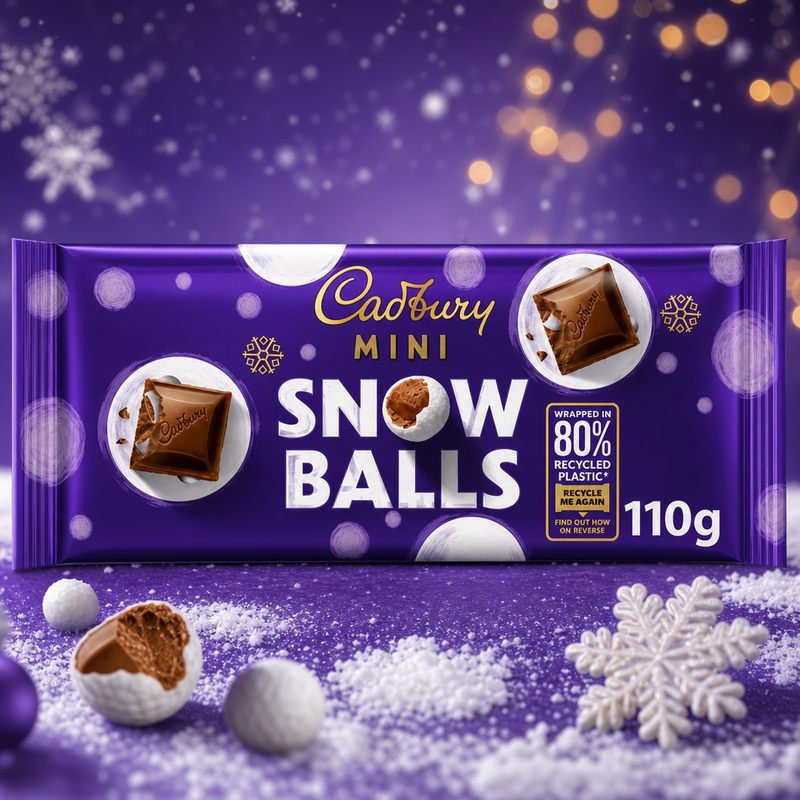 Cadbury Dairy Milk Mini Snowballs Chocolate Bar 110g