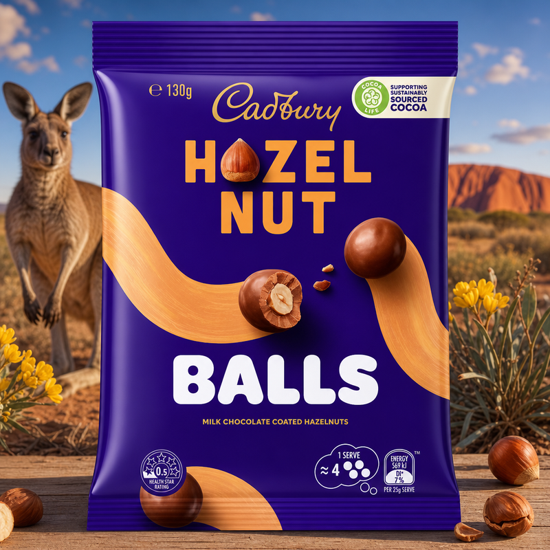 Cadbury HAZELNUT Milk Chocolate Balls Bag (AUSTRALIA) 130g