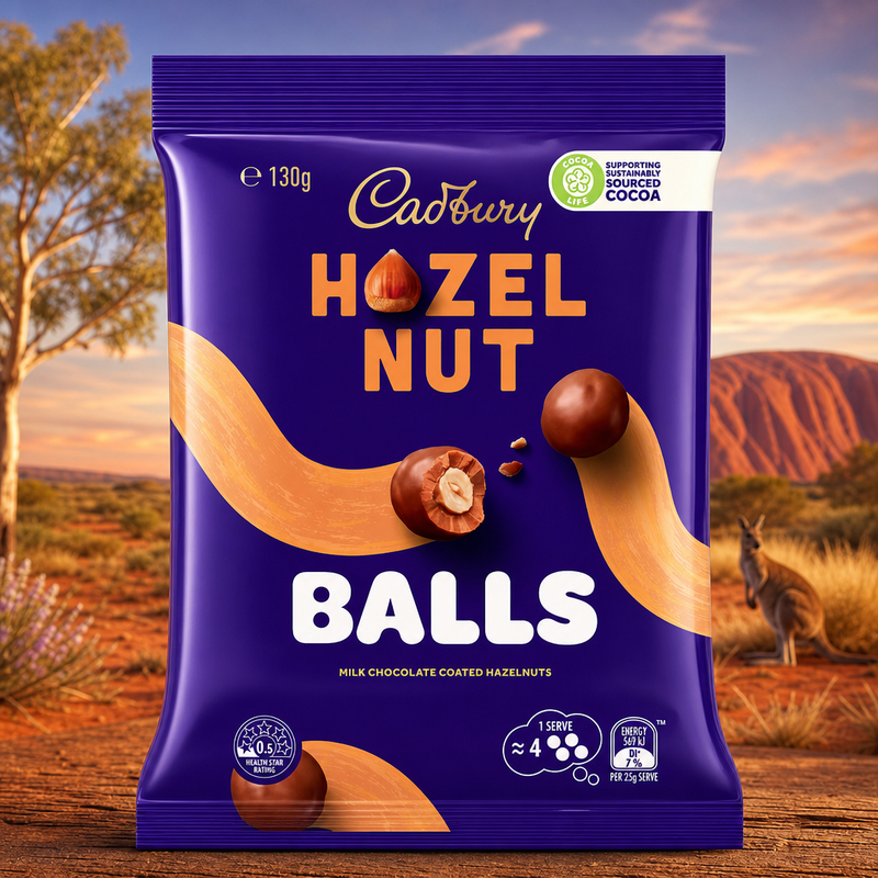 Cadbury HAZELNUT Milk Chocolate Balls Bag (AUSTRALIA) 130g