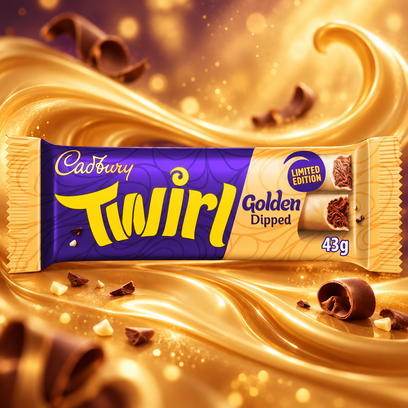 Cadbury Twirl GOLDEN DIPPED Milk Chocolate Bar (LIMITED EDITION) 43g