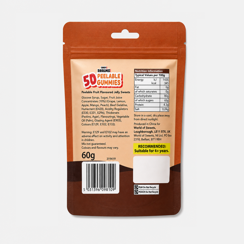 Candy Realms 5D Peelable Halloween Gummies Pouch 60g