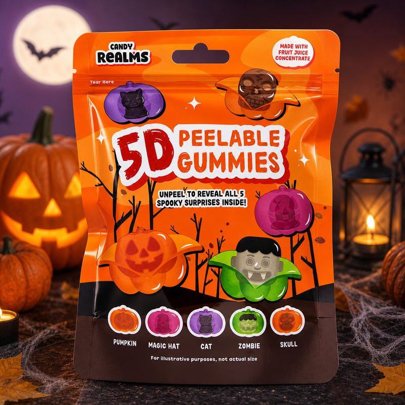 Candy Realms 5D Peelable Halloween Gummies Pouch 60g