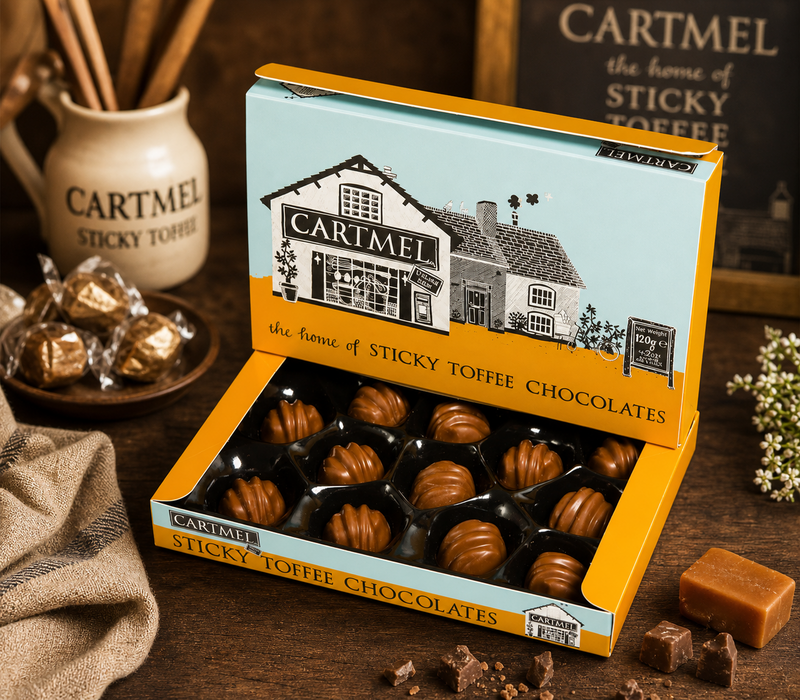 Cartmel Sticky Toffee Caramel Milk Chocolates Box 120g