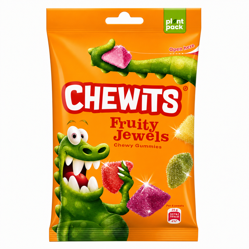 Chewits FRUITY JEWELS Chewy Gummies Share Bag 125g
