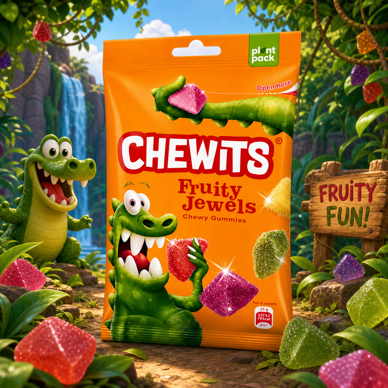 Chewits FRUITY JEWELS Chewy Gummies Share Bag 125g