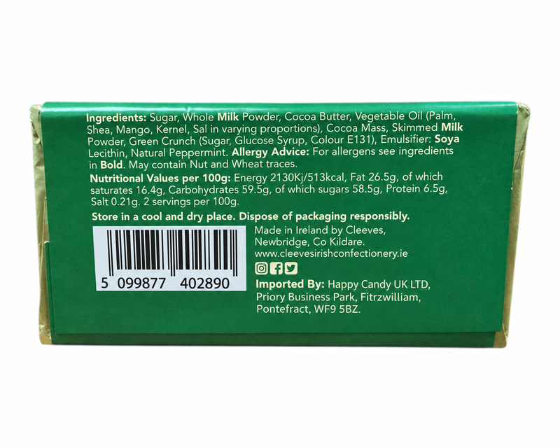 Cleeve's Mint Crisp Bar Milk Chocolate 50g