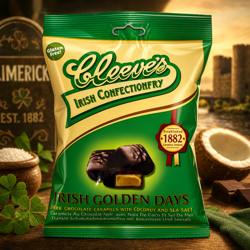 Cleeves Irish Golden Days Dark Chocolate Caramels Bag 100g