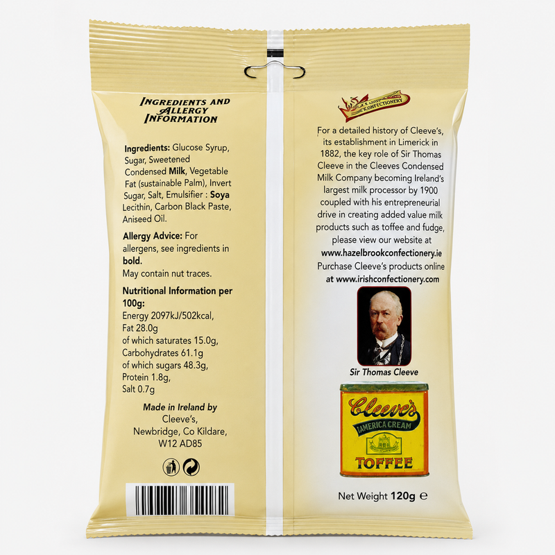 Cleeves Liquorice Toffee Bag 120g
