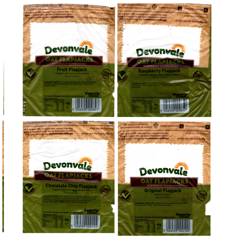 Devonvale Hand Baked Oat Flapjacks 4 Pack Selection 4x90g