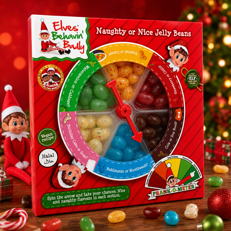 Elves Behavin' Badly Naughty or Nice Jelly Bean Game 100g