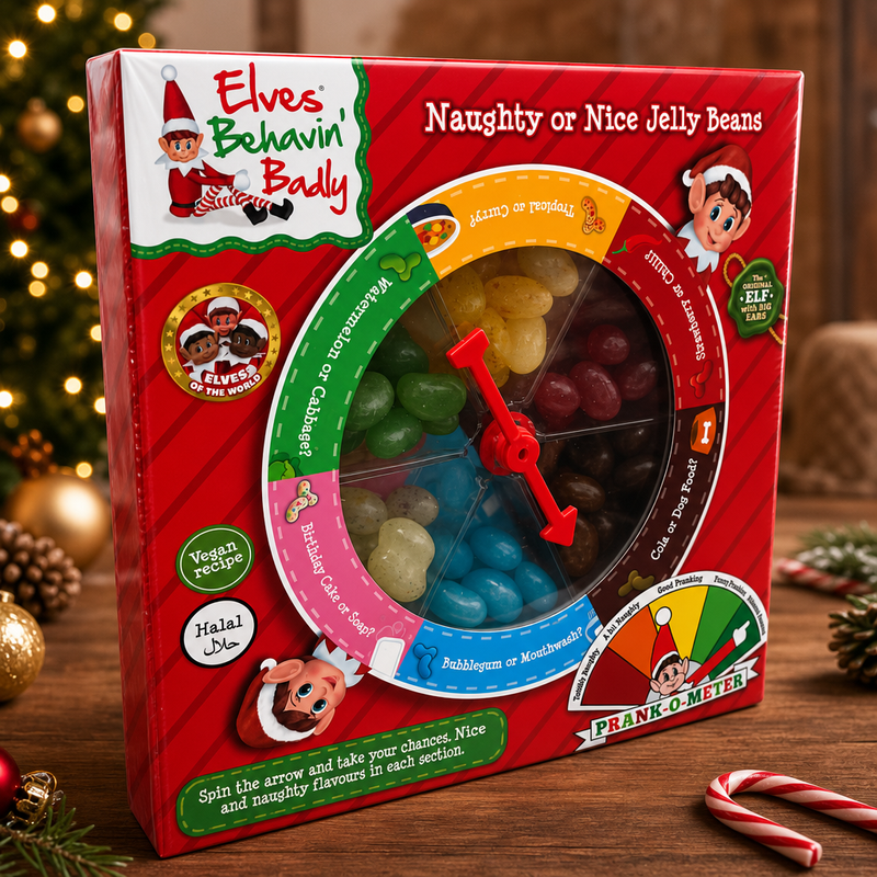 Elves Behavin' Badly Naughty or Nice Jelly Bean Game 100g