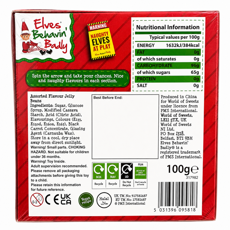 Elves Behavin' Badly Naughty or Nice Jelly Bean Game 100g