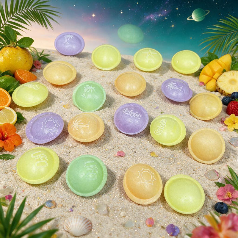 Flying Saucers UFO CRUNCHY TROPICAL Candy 20 Pack