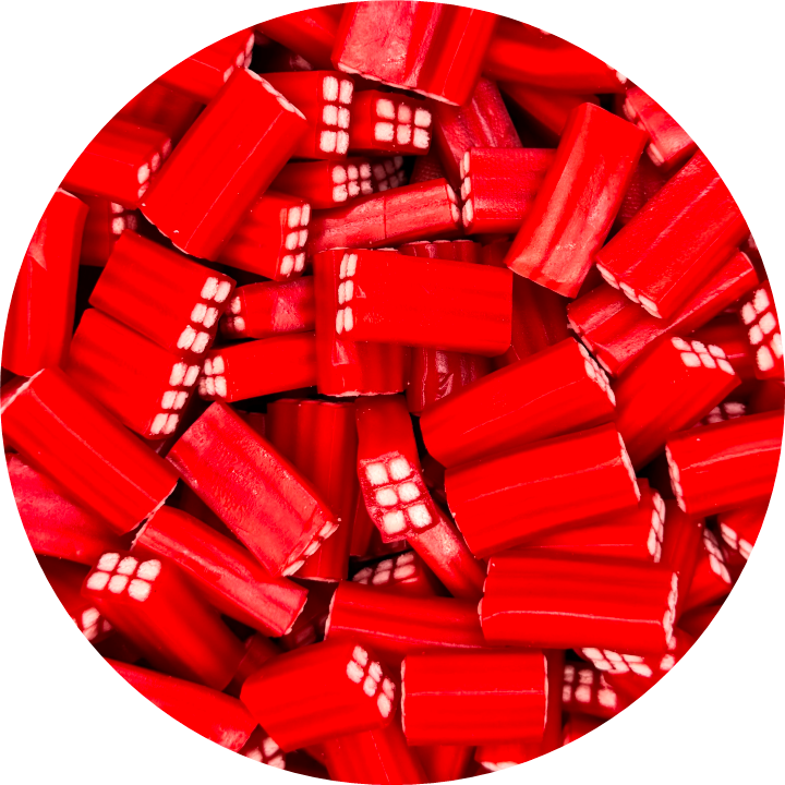 Red Strawberry Bricks Fondant Filled Candy