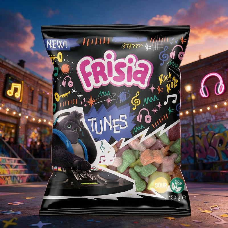 Frisia Sour Tunes Vegan Gummy Candy Bag 150g