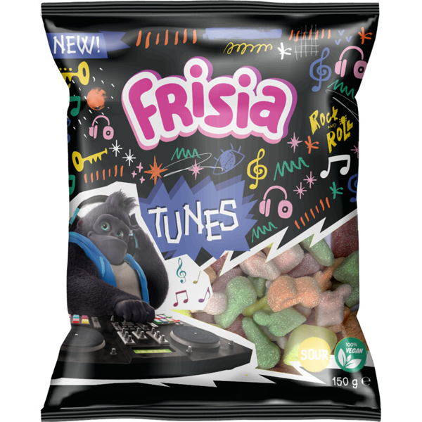 Frisia Sour Tunes Vegan Gummy Candy Bag 150g