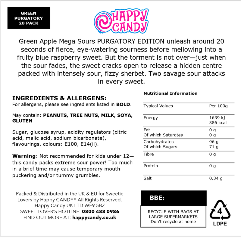 Green Apple Mega Sours PURGATORY EDITION 20 Pack