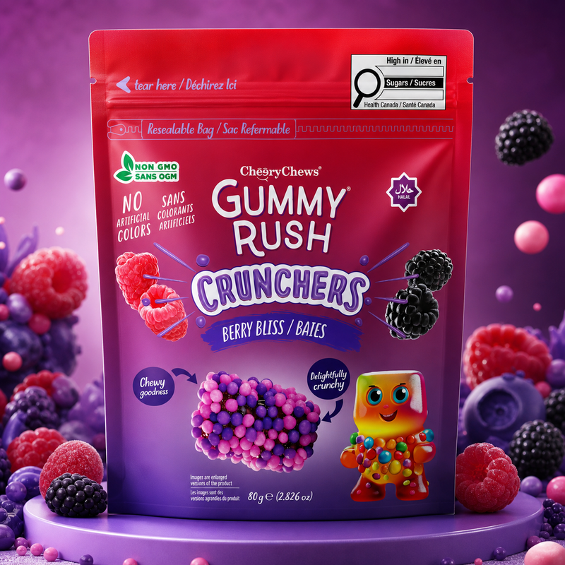 Gummy Rush Crunchers Berry Bliss Flavour Pouch 80g