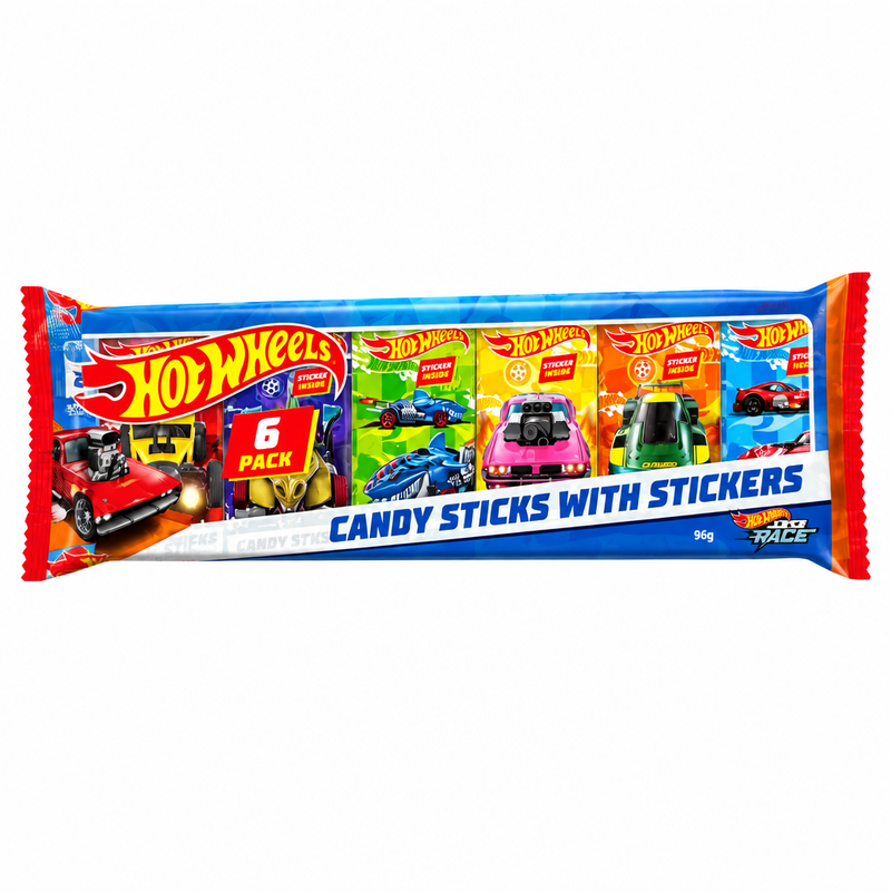 HOT WHEELS Let's Race Candy Sticks 6 Pack (6x16g) 96g