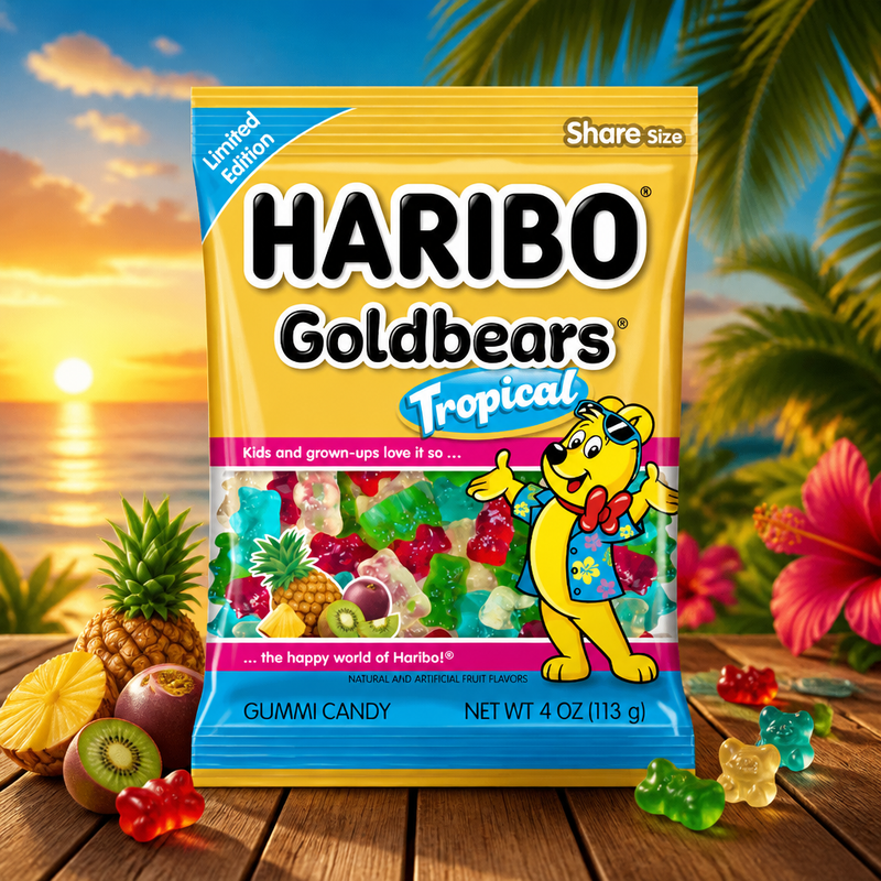 Haribo Goldbears TROPICAL Sweets Share Bag (USA) 113g
