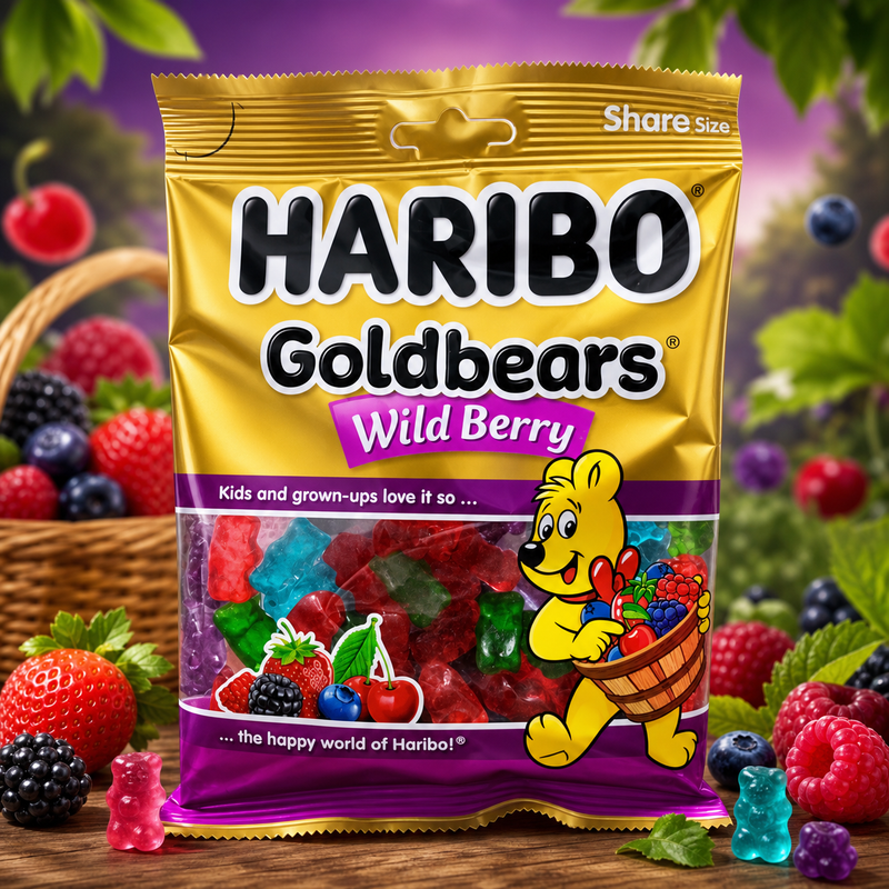 Haribo Goldbears WILD BERRY Sweets Share Bag (USA) 142g