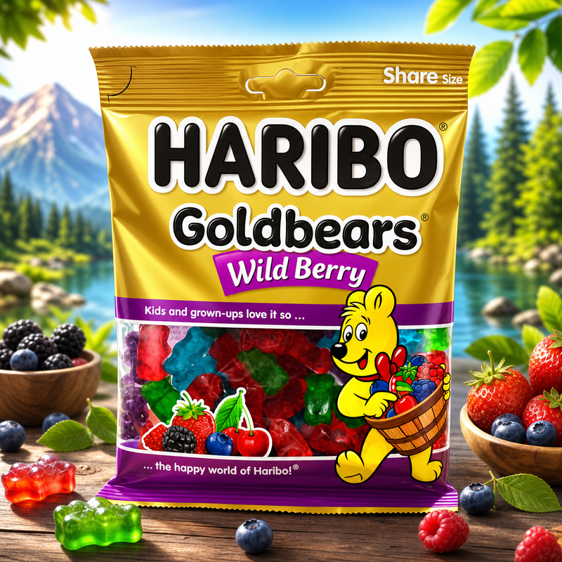 Haribo Goldbears WILD BERRY Sweets Share Bag (USA) 142g