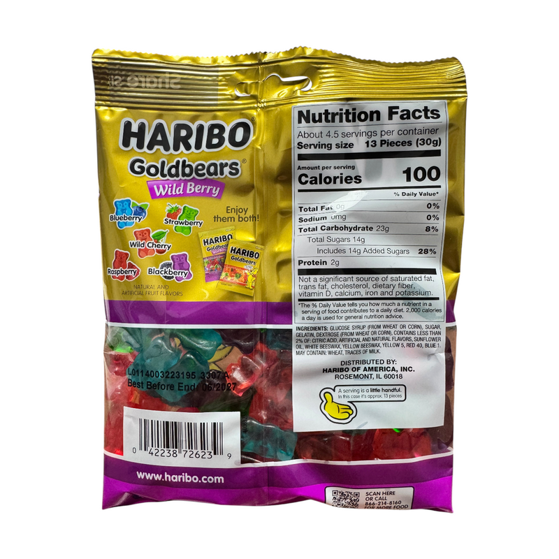 Haribo Goldbears WILD BERRY Sweets Share Bag (USA) 142g